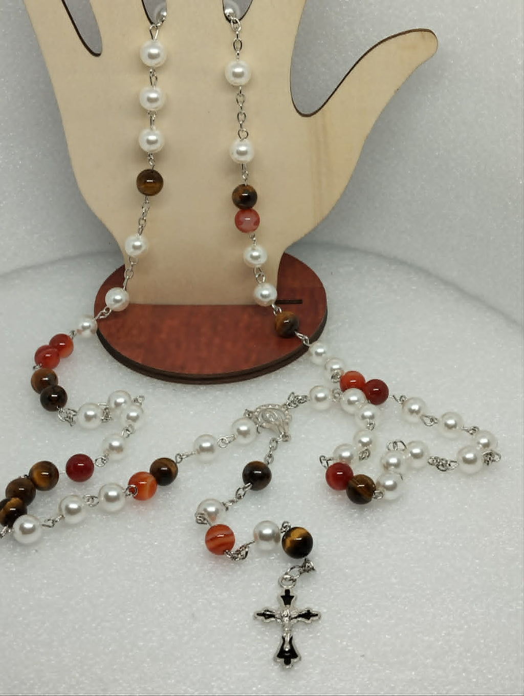 Chapelet en pierres naturelles et perles en verre