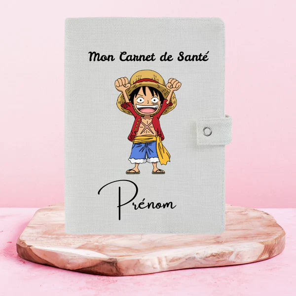 🏴☠️🔥 Luffy One Piece – Protège Carnet de Santé Personnalisable