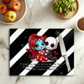 🖤🎃 Planche à découper Jack x Sally Romance Nocturne – Verre 20 × 28,5 cm
