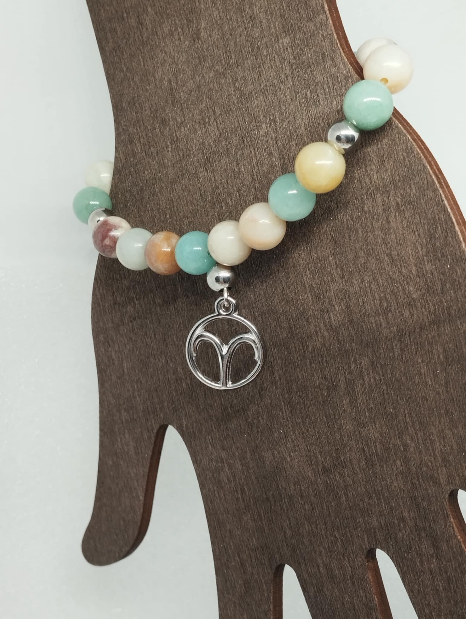 ♈💙✨ Bracelet Astrologique Bélier – Amazonite Naturelle ✨💙♈
