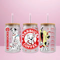 🖤🤍🐾 Verre Givré Style Starbucks – 101 Dalmatiens – 470ml – Personnalisable