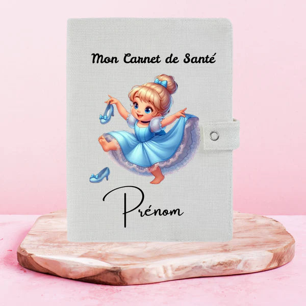 👑✨ Cendrillon – Protège Carnet de Santé Personnalisable