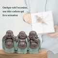 🌟 Statuette – Trio de Bébés Bouddhas Rieurs