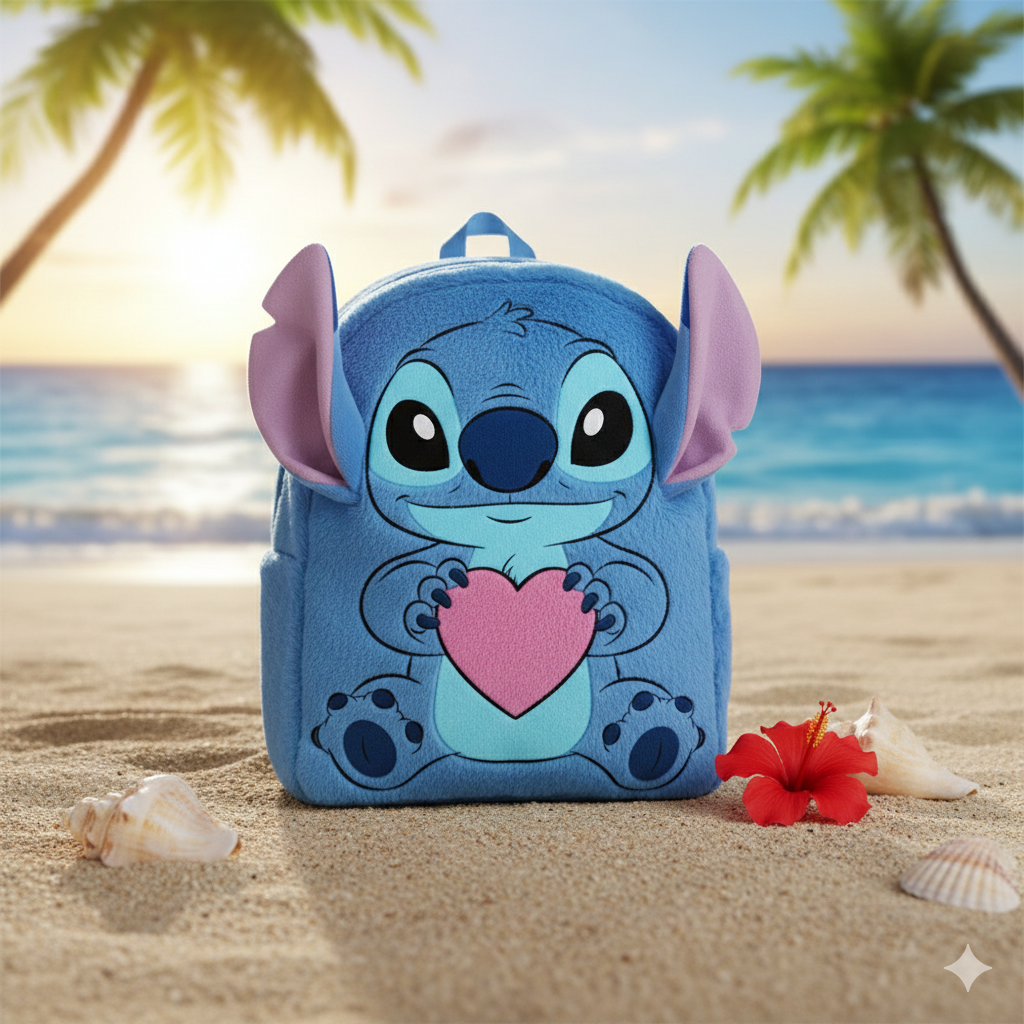 Sac à dos en peluche Stitch en forme de cœur – Disney