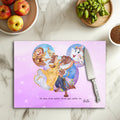 🌹✨ Beauty and the Beast – Planche à découper en verre
