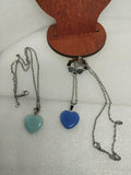 💙💚✨ Collier Cœur Bleu & Turquoise en Verre – Éclat Océan ✨💙💚
