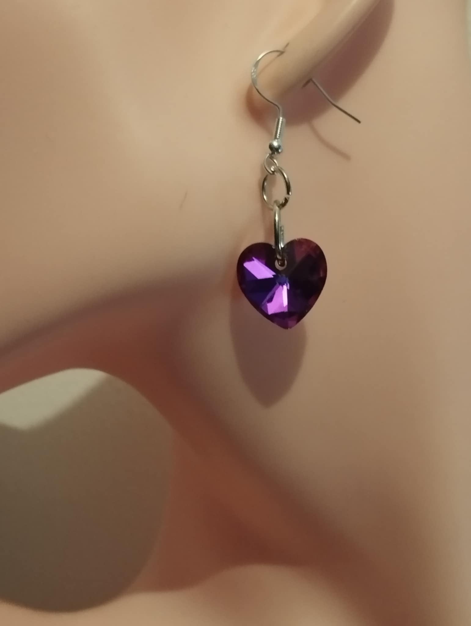 ✨💎 Boucles d’Oreilles Cœur en Cristal