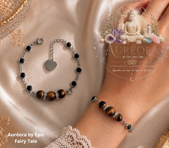 🔮 Bracelet Zircon & Œil du Tigre – Équilibre & Rayonnement