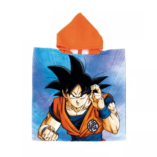 🐉🔥 Poncho de plage – Dragon Ball : Son Goku – séchage rapide – 55 × 110 cm