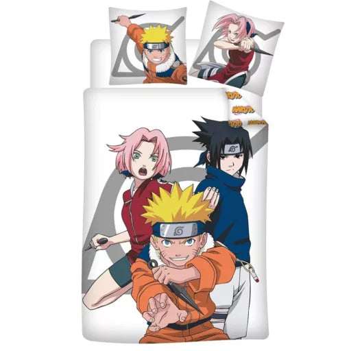 🍥 Housse de couette Naruto Ninja – 140×200 cm + taie 65×65 cm