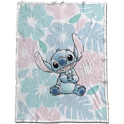 🌺 Couverture sherpa Disney – Lilo & Stitch, Le Chien Étoile – 130 x 170 cm