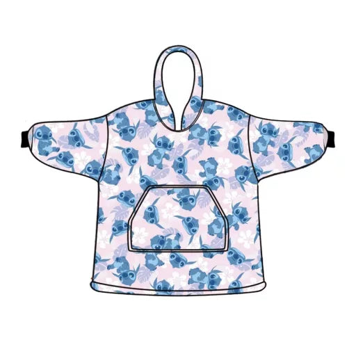 🌸 Poncho polaire Disney Lilo & Stitch – Light Rose – Enfants 3 à 6 ans