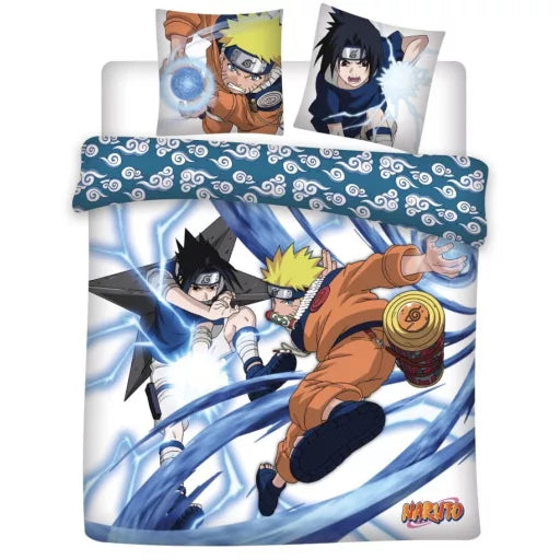 ⚡ Parure de lit double Naruto Rasengan vs Chidori – 240×220 cm
