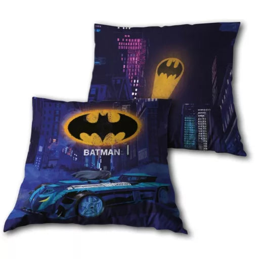 🦇 Coussin décoratif – Batman Gotham Nights – 40 × 40 cm – Velours