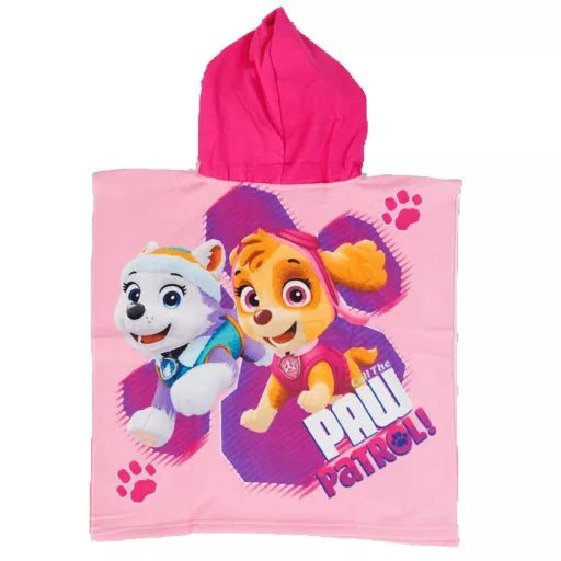 🐾🌸 Poncho de plage – Pat' Patrouille : Appelez les filles – séchage rapide – 55 × 110 cm