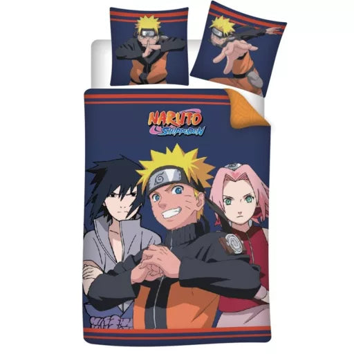 🍥 Parure de lit Naruto Confident Trio – 140×200 cm + taie 60×70 cm