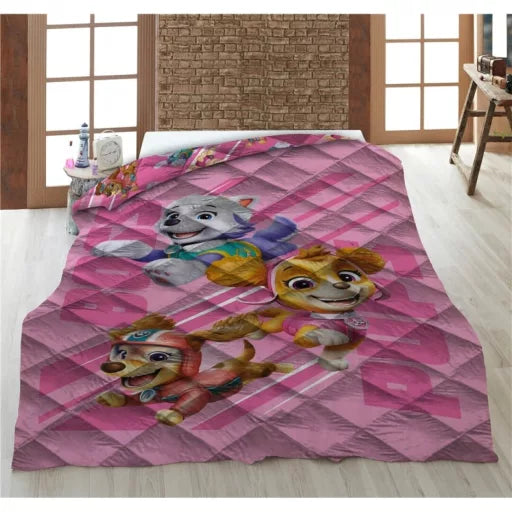 🐾💙 Couvre‑lit matelassé Pat’ Patrouille – 140 × 200 cm