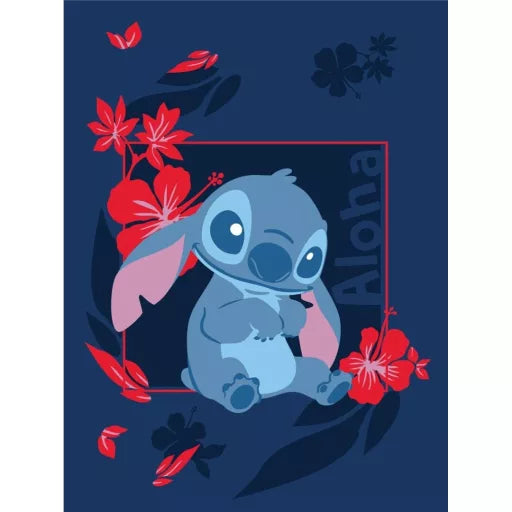🌺 Couverture en flanelle Disney Lilo & Stitch – Le chien étoile – 110 x 150 cm
