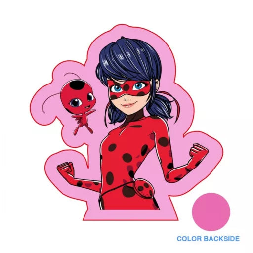 🐞 Coussin décoratif rose – Les Aventures de Ladybug et Chat Noir – 29 × 28 cm