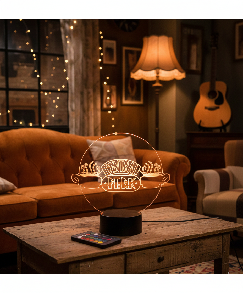 ☕✨ Lampe Illusion 3D Central Perk