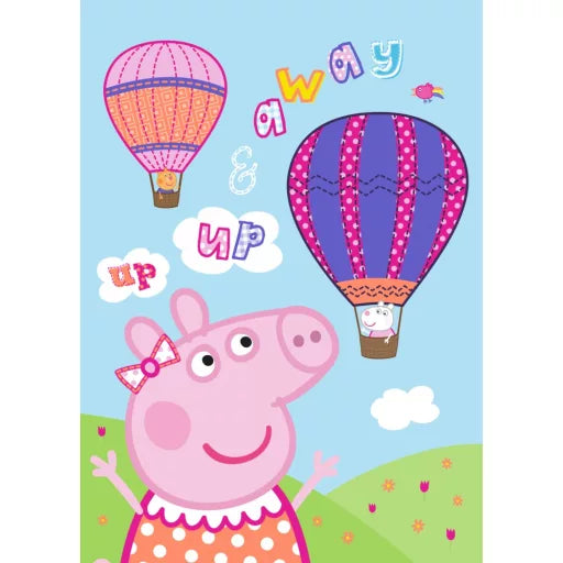 🎈 Couverture polaire – Peppa Pig « Montgolfière » – 100 x 140 cm