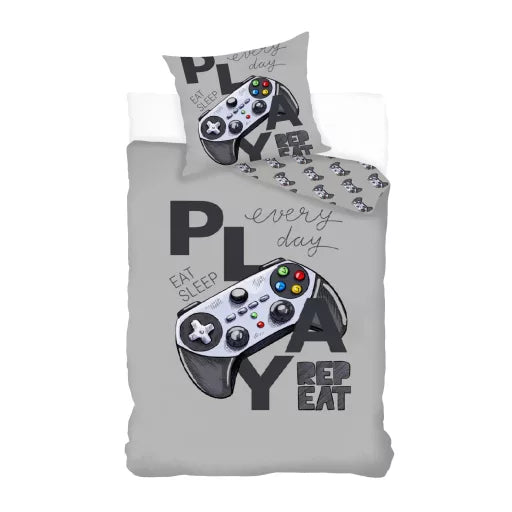 🎮 Parure de lit Gamer – 140×200 cm + taie 70×90 cm