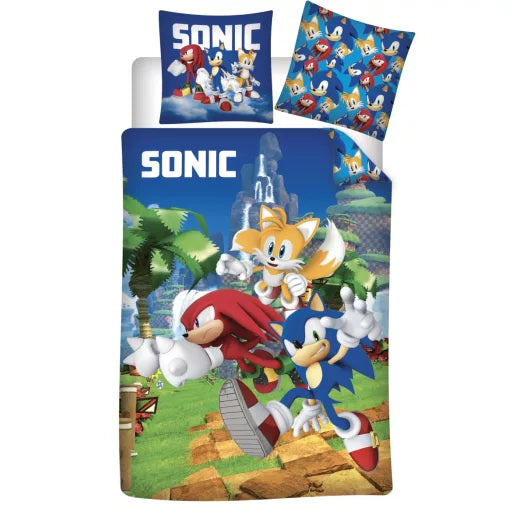 🌀 Housse de couette Sonic Speedy Dreams – 140×200 cm + taie 70×90 cm