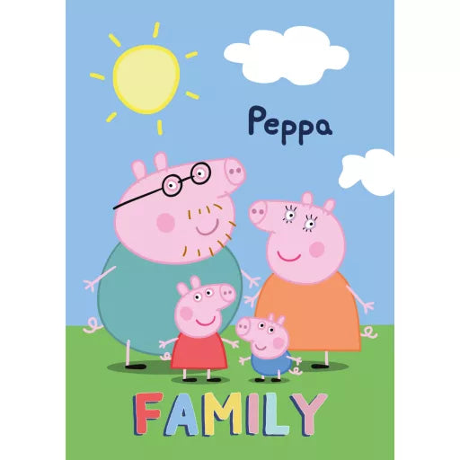 🐷 Couverture polaire – Peppa Pig, Famille Peppa – 100 x 140 cm