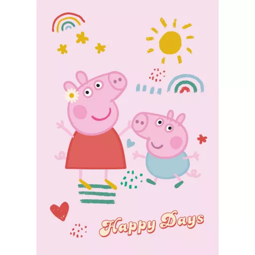 🐷 Couverture polaire – Peppa Pig « Jours heureux » – 100 x 140 cm