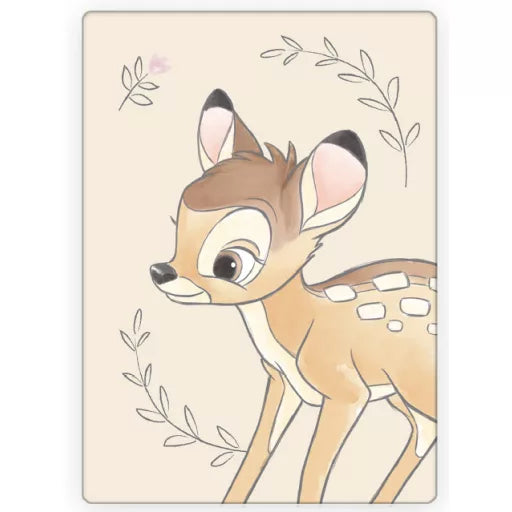 🦌 Couverture polaire beige – Disney Bambi – 100 x 140 cm