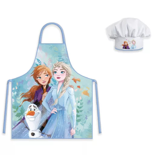 ❄️ Ensemble enfant 2 pièces – Disney La Reine des Neiges « Frozen Breeze » – Tablier + Bonnet