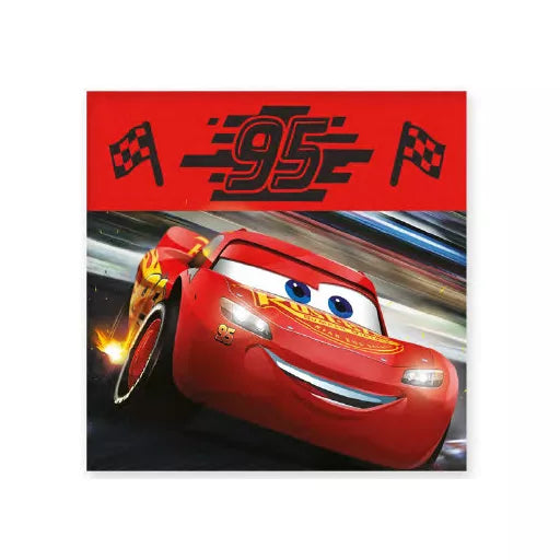 🏁 Serviette Disney Cars – Drapeau Verdák – 30x30 cm