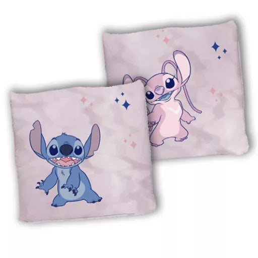 🌸 Coussin décoratif – Lilo & Stitch : Le Chien Étoile rose – 40 × 40 cm