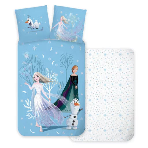❄️ Parure de lit Disney Frozen Snowing Day – 140×200 cm + taie 70×90 cm