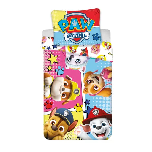 🐾 Parure de lit Paw Patrol Comic – 140×200 cm + taie 70×90 cm