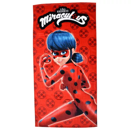 🐞 Serviette de bain – Les Aventures de Miraculous Ladybug et Chat Noir