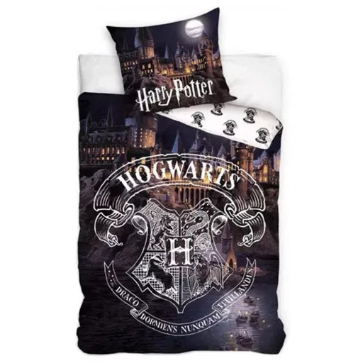 🏰 Parure de lit Harry Potter Castle Night – 140×200 cm + taie 70×90 cm