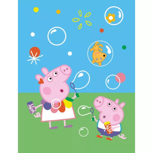 🐷 Couverture polaire corail Peppa Pig – Bubbles – 130 x 170 cm