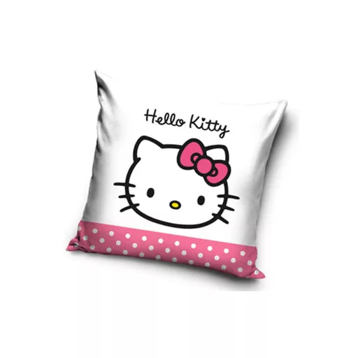 🎀 Taie d’oreiller – Hello Kitty à nœud papillon – 40x40 cm – effet velours