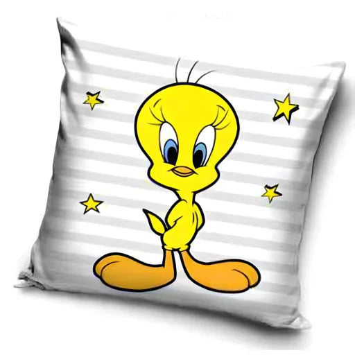 🎶🐰 Taie d’oreiller – Looney Tunes Silly Melodies – 40x40 cm – effet velours – coussin inclus