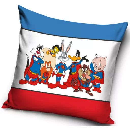 🦸🎶 Taie d’oreiller – Crazy Melodies Super Hero – 40x40 cm – coussin inclus