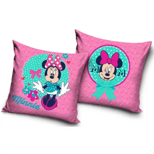 💄🎀 Taie d’oreiller – Disney Minnie Fashion – 40x40 cm – effet velours – coussin inclus