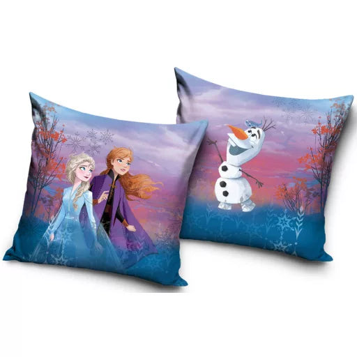 ❄️🌌 Taie d’oreiller – Disney La Reine des Neiges : Destination Inconnue – 40x40 cm – effet velours – coussin inclus