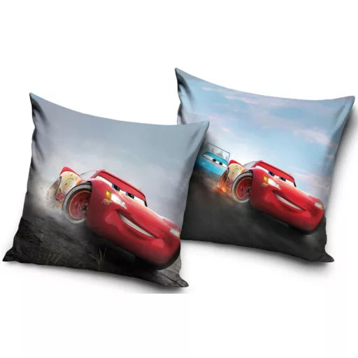 🏎️⚡ Taie d’oreiller – Disney Cars Speed Zone – 40x40 cm – effet velours – coussin inclus