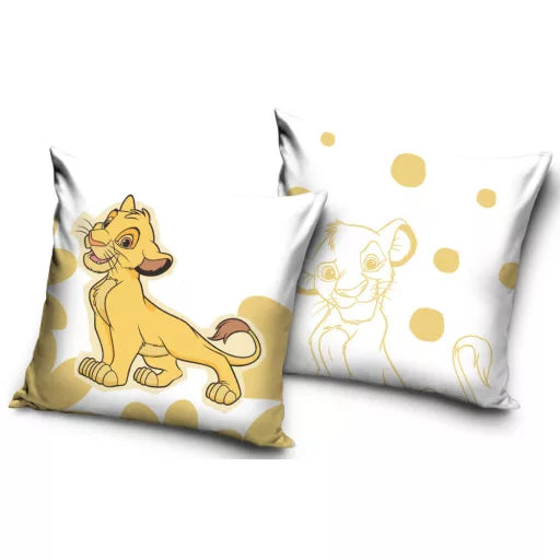 🦁🌞 Taie d’oreiller – Disney Le Roi Lion Simba – 40x40 cm – effet velours – coussin inclus