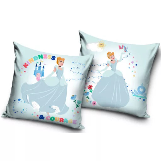 👠✨ Taie d’oreiller – Cendrillon Disney Princesses – 40x40 cm – effet velours – coussin inclus