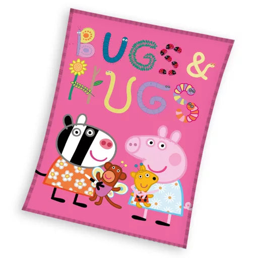 🐞 Couverture polaire corail Peppa Pig – Bugs & Hugs – 110 x 140 cm