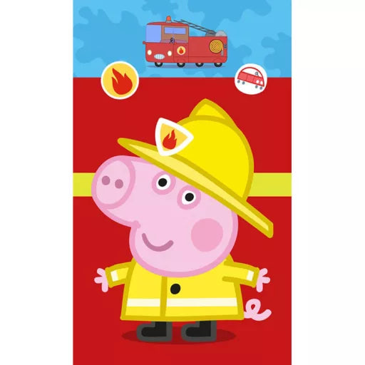 🚒 Serviette Peppa Pig Pompier – 30x50 cm