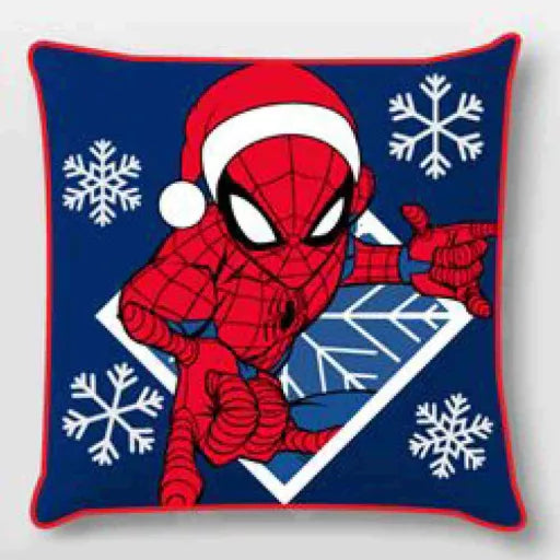 🎄🕷️ Taie d’oreiller de Noël – Spiderman Flocons de neige – 40x40 cm – effet velours