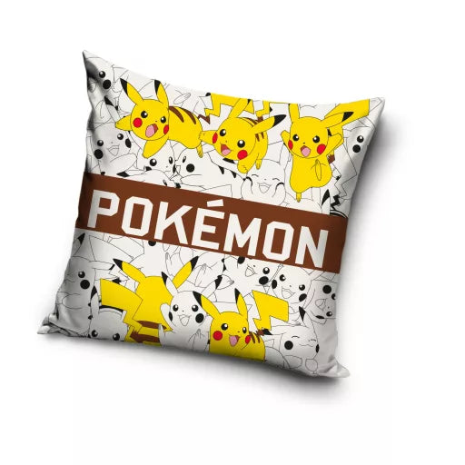 ⚡ Taie d’oreiller – Pokémon PikaPal – 40x40 cm – effet velours – coussin inclus